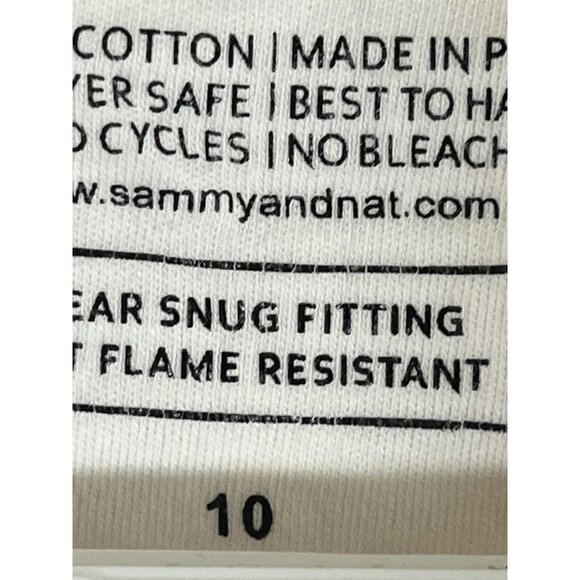 Sammy Nat PJ Set Kid 10 White Crew Holiday Santa Pictures Festive Preppy Soft - Picture 3 of 10